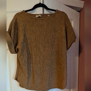 Max Studio Tan Boxy T-Shirt with Relaxed Fit